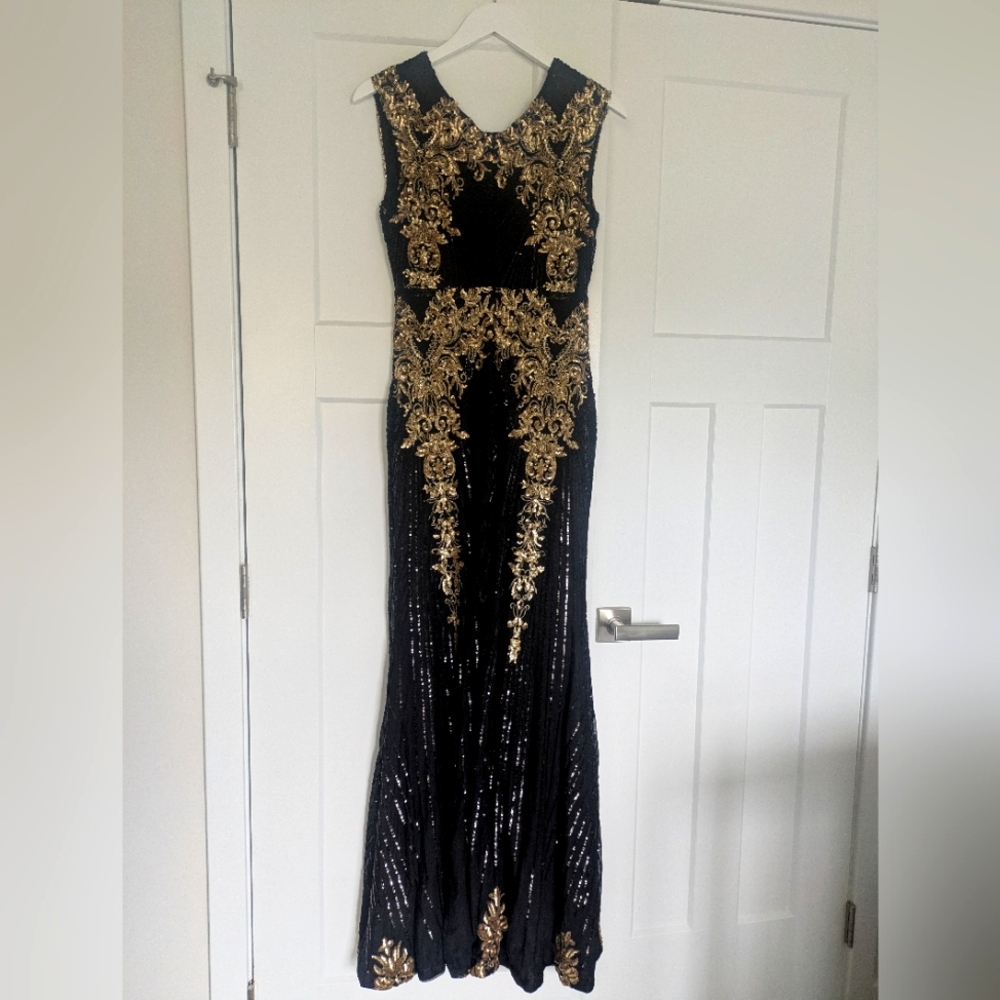 NWT Baltic Born Black and Gold Azura Gown